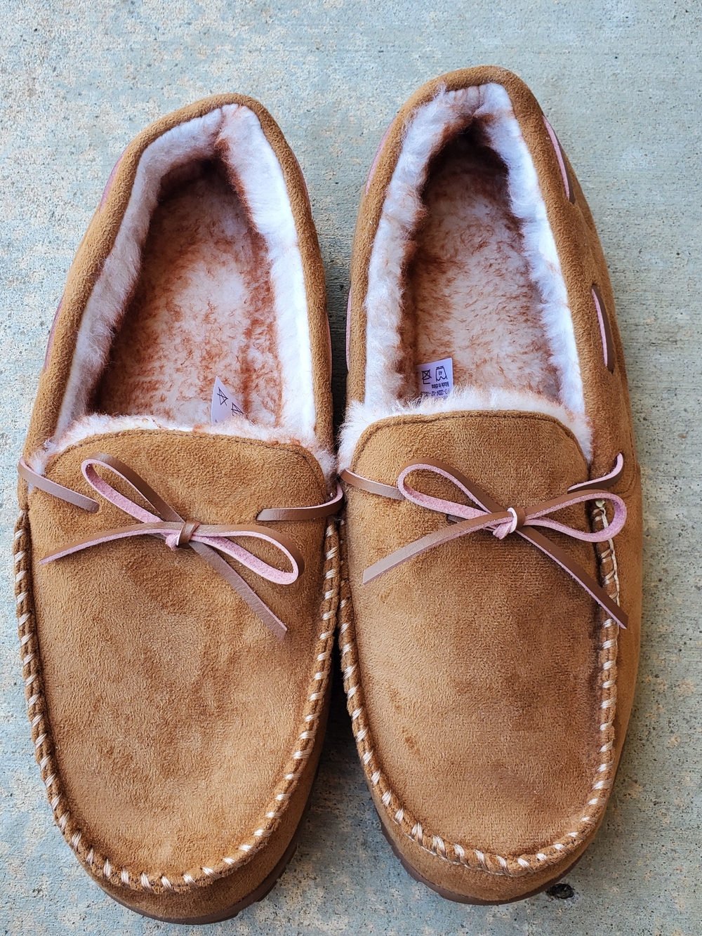 Vlly Brown Suede Moccasin Slippers w/Memory Foam & Hard Rubber Soles.   Mens 14